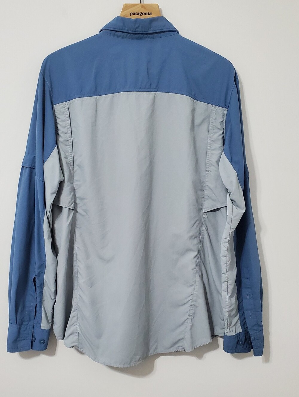 Columbia OmniShade Two-Tone Blue and Light Gray Long Sleeve Shirt Mens  Large - Picture 4 of 8